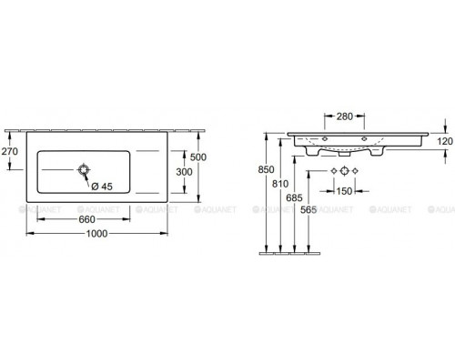 Раковина Villeroy & Boch Venticello 1000x500x170 мм 4134L301