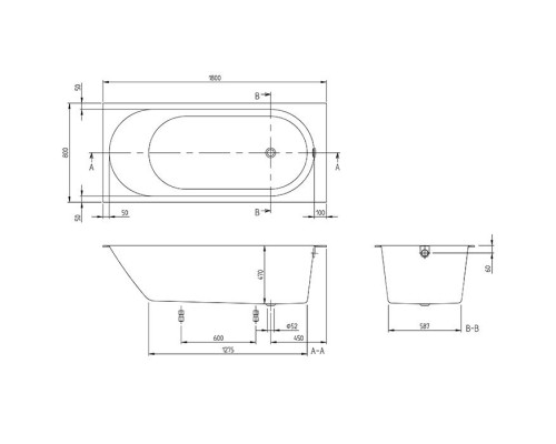 Ванна встраиваемая Villeroy & Boch Oberon 2.0 180x80 см Quaryl альпийский белый UBQ181OBR2DV-01