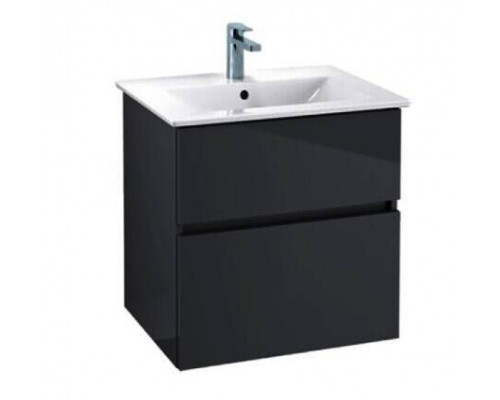 Тумба под раковину Villeroy & Boch Verity Line 605х482х618 мм с раковиной Venticello черный матовый 41246501/B66400VC