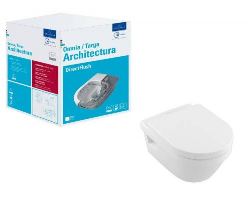 Унитаз подвесной Villeroy & Boch Architectura CeramicPlus 370х530х330 мм альпийский белый 5684HRR1