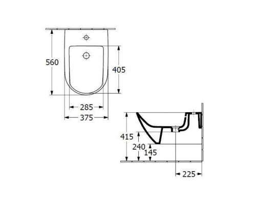 Биде подвесное Villeroy & Boch Antao 541100R7