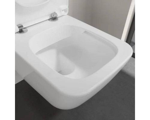 Унитаз подвесной Villeroy & Boch Venticello безободковый с сиденьем SlimSeat микролифт CeramicPlus 4611RSR1