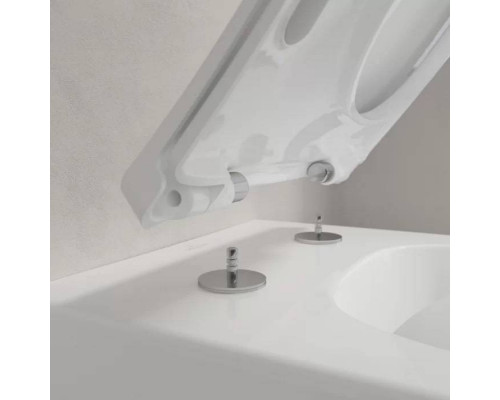 Унитаз подвесной Villeroy & Boch Venticello безободковый с сиденьем SlimSeat микролифт CeramicPlus 4611RSR1