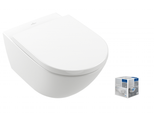 Унитаз подвесной безободковый Villeroy & Boch Subway 3.0 CeramicPlus 370х560х360 мм 4670TSR1