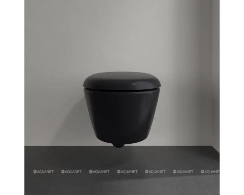 Унитаз подвесной Villeroy & Boch Antao 370x560 мм CeramicPlus цвет Pure Black 4674T0R7