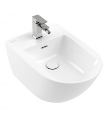 Биде подвесное Villeroy & Boch Subway 3.0 37.5х56 см, 1 отверстие, CeramicPlus, альпийский белый 447000R1