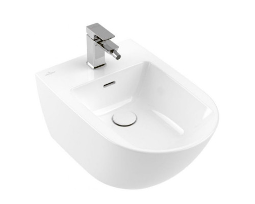 Биде подвесное Villeroy & Boch Subway 3.0 37.5х56 см, 1 отверстие, CeramicPlus, альпийский белый 447000R1
