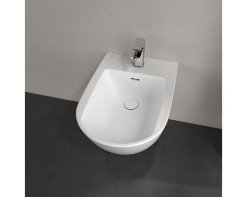 Биде подвесное Villeroy & Boch Subway 3.0 37.5х56 см, 1 отверстие, CeramicPlus, альпийский белый 447000R1