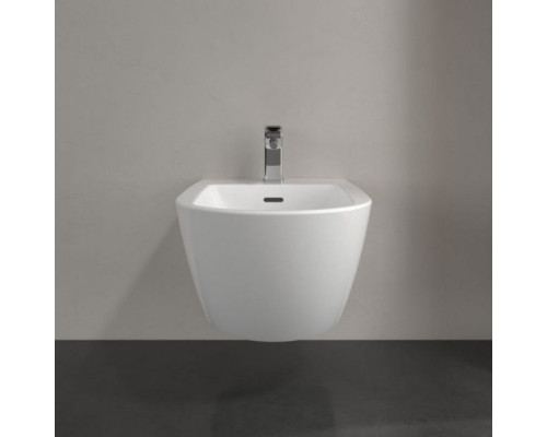 Биде подвесное Villeroy & Boch Subway 3.0 37.5х56 см, 1 отверстие, CeramicPlus, альпийский белый 447000R1