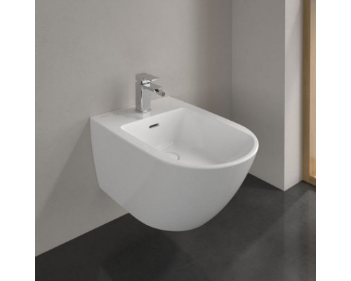 Биде подвесное Villeroy & Boch Subway 3.0 37.5х56 см, 1 отверстие, CeramicPlus, альпийский белый 447000R1