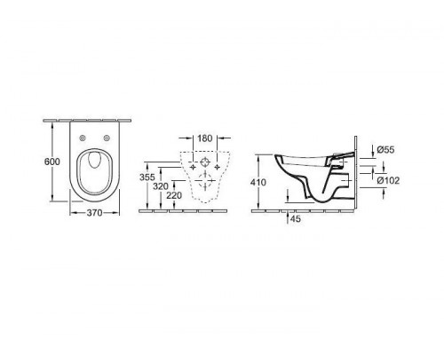 Унитаз подвесной Villeroy & Boch My Nature 370x600 мм 561010R1