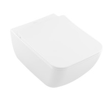 Унитаз подвесной Villeroy & Boch Venticello безободковый с сиденьем SlimSeat Line микролифт CeramicPlus 4611RLR1