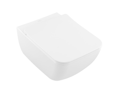 Унитаз подвесной Villeroy & Boch Venticello безободковый с сиденьем SlimSeat Line микролифт CeramicPlus 4611RLR1