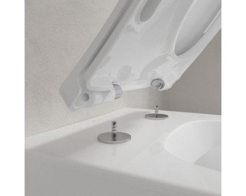 Унитаз подвесной Villeroy & Boch Venticello безободковый с сиденьем SlimSeat Line микролифт CeramicPlus 4611RLR1