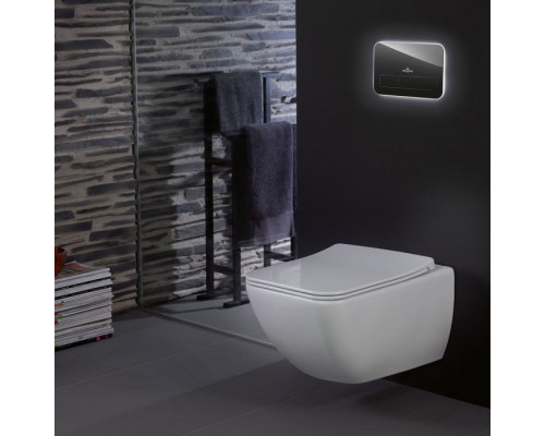 Унитаз подвесной Villeroy & Boch Venticello безободковый с сиденьем SlimSeat Line микролифт CeramicPlus 4611RLR1