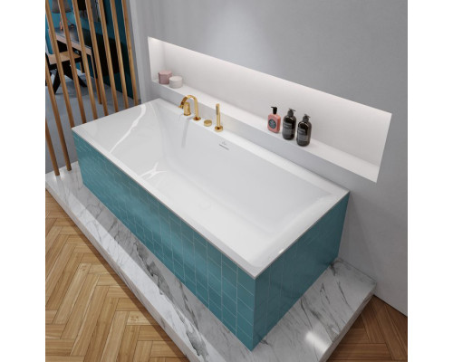 Ванна встраиваемая Villeroy & Boch Subway 3.0 180х80 см Quaryl с ножками и сливом-переливом UBQ180SBW2DV-01