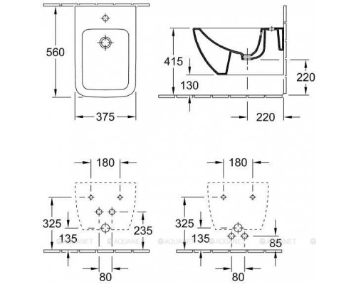 Биде подвесное Villeroy & Boch Venticello 375x560 мм CeramicPlus 441100R1