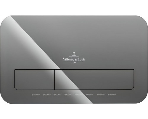 Клавиша смыва Villeroy & Boch ViConnect Glass Glossy Grey стекло 922400RA