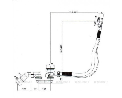 Слив-перелив для ванны Villeroy & Boch 200x315x130 мм U90960461